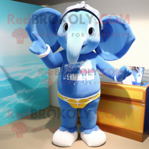 Blue Elephant maskot kostym...