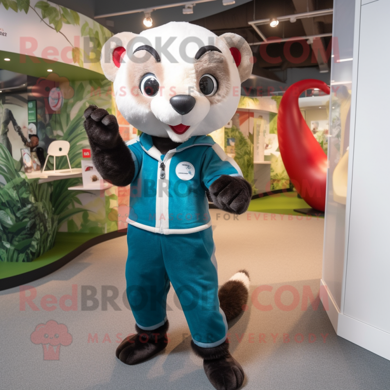 nan Ferret mascot costume character dressed with a Jeggings and Cummerbunds nan Ferret mascot costume character dressed with a Jeggings and Cummerbunds