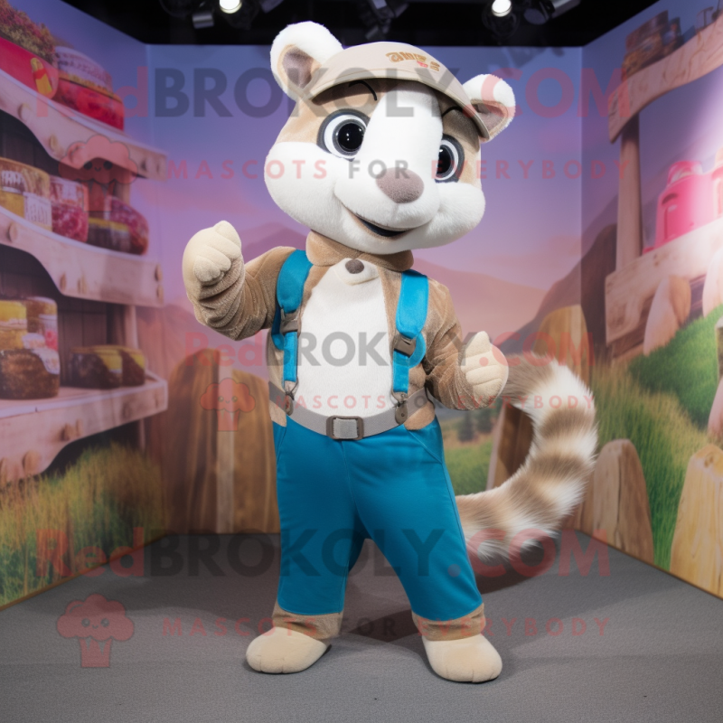 nan Ferret mascot costume character dressed with a Jeggings and Cummerbunds