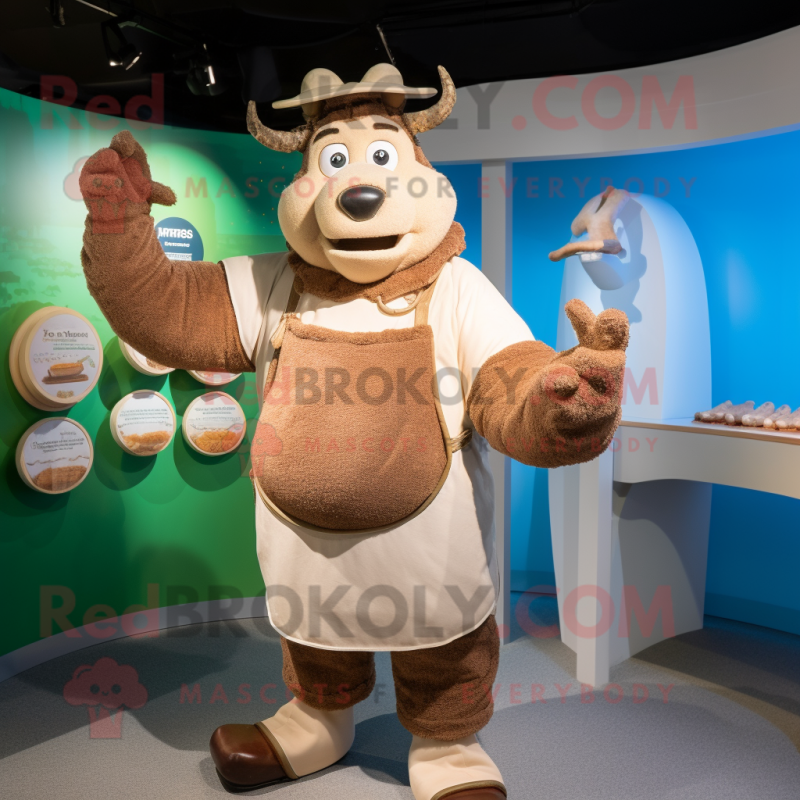Tan Beef Wellington mascot costume character dressed with a Henley Tee and Gloves Tan Beef Wellington mascot costume character dressed with a Henley Tee and Gloves