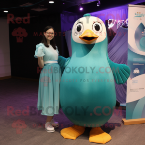 Teal Penguin mascotte...