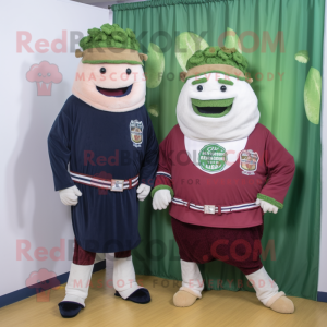 Navy Corned Beef And Cabbage mascot costume character dressed with a Sweater and Necklaces