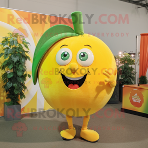 Lemon Yellow Tomato mascot costume character dressed with a Romper and Earrings