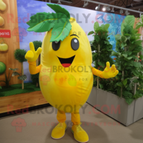 Lemon Yellow Tomato mascot costume character dressed with a Romper and Earrings