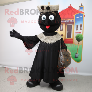 Sort Falafel maskot kostume...
