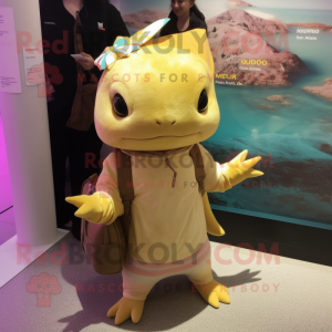 Goldene Axolotl Maskottchen...