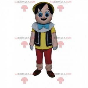 Pinocchio-Maskottchen mit großen staunenden Augen -