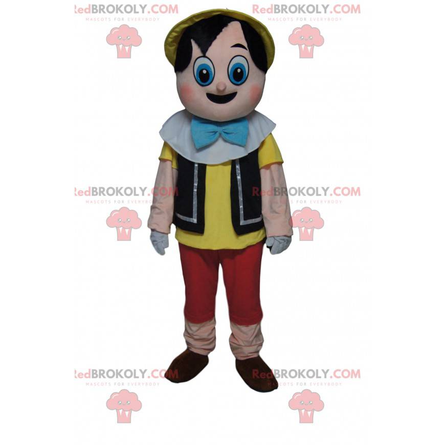 Mascotte di Pinocchio con grandi occhi stupiti - Redbrokoly.com