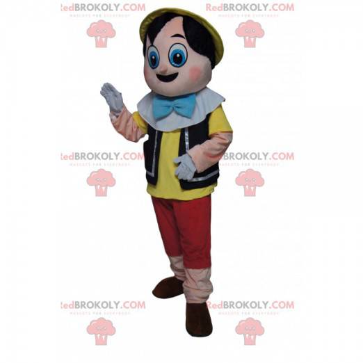 Pinocchio maskot med stora förvånade ögon - Redbrokoly.com