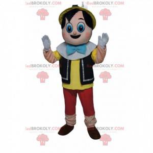 Pinocchio maskot med store forbløffede øjne - Redbrokoly.com