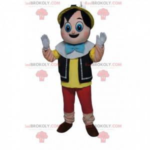 Pinocchio maskot med store forbløffede øyne - Redbrokoly.com