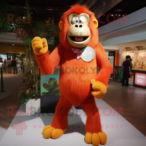 Orange Orangutang maskot...