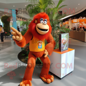 Orange orangutang maskot...