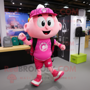 Rosa hänge maskot kostym...