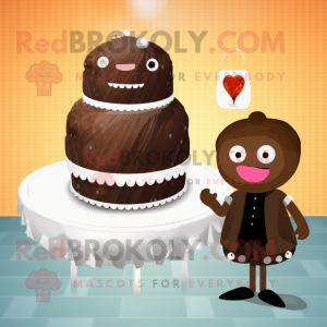 Brun bryllupskake maskot...