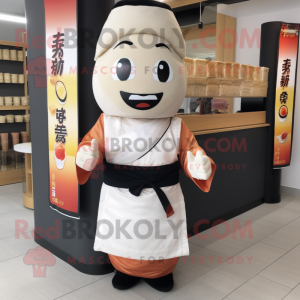 nan Sushi mascot costume character dressed with a Jeggings and Cummerbunds