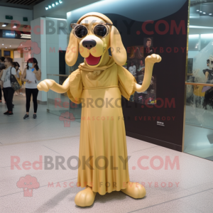 Gold Dog maskot draktfigur...