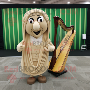 Beige Celtic Harp mascotte...