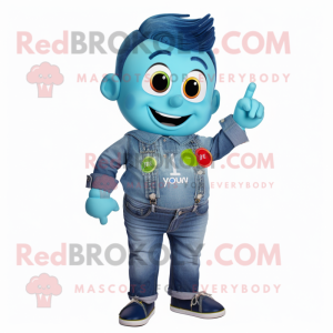 Cyan Rainbow maskot drakt...