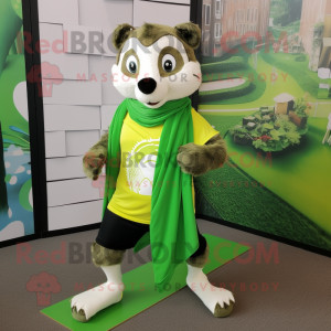 Lime Green Badger mascotte...