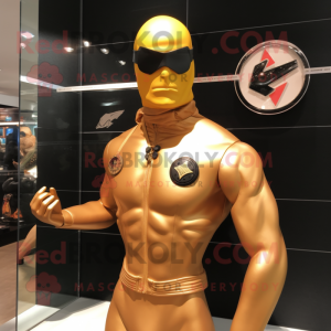 Gold Gi Joe maskot kostym...