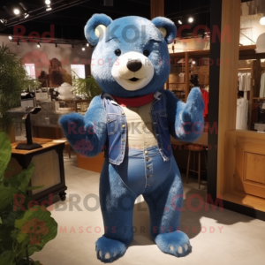 Blue Bear maskot kostyme...