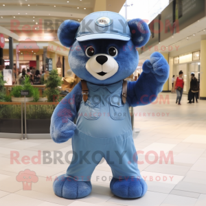 Blue Bear maskot kostume...