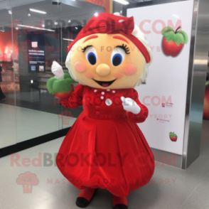 nan Apple mascot costume character dressed with a A-Line Skirt and Earrings