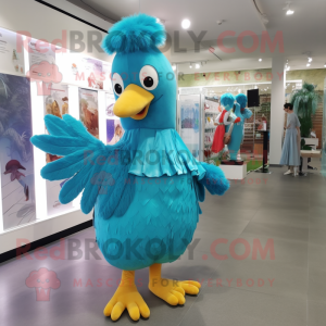 Turquoise Chicken mascotte...