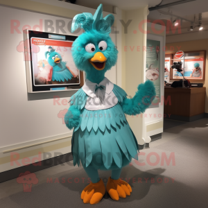 Turquoise Chicken mascotte...