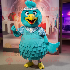 Turquoise Chicken mascotte...