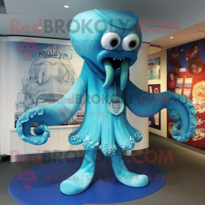 Sky Blue Kraken maskot...