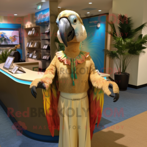 Tan Macaw mascotte kostuum...