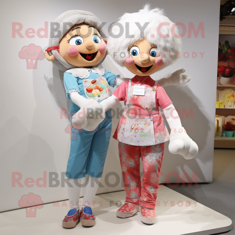 nan Juggle mascot costume character dressed with a Capri Pants and Earrings nan Juggle mascot costume character dressed with a Capri Pants and Earrings
