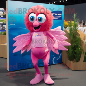Pink Betta Fish maskot...
