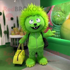 Lime Green Porcupine maskot...