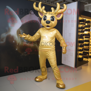 Gold Deer mascotte kostuum...