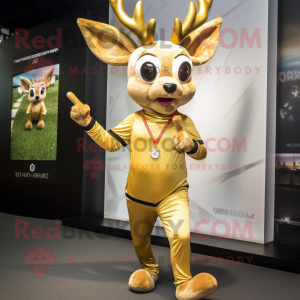 Gold Deer mascotte kostuum...