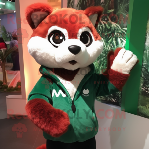 Skoggrønn rød panda maskot...