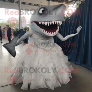 Grå Megalodon maskot...