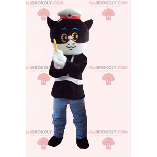 Masked man vigilante policeman mascot in uniform -