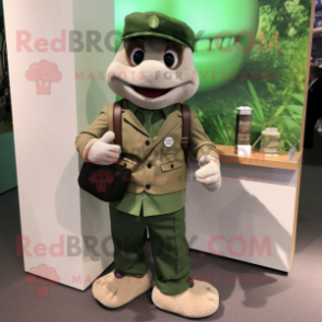 Forest Green Bracelet mascot costume character dressed with a Chinos and Wallets