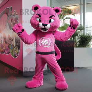 Rosa Jaguar maskot drakt...