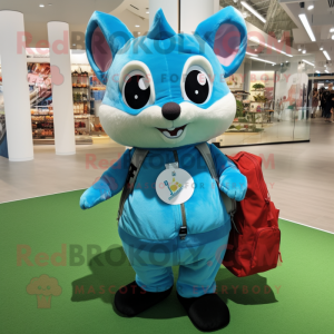 Cyan Flying Squirrel maskot...