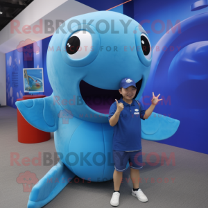 Blue Whale maskot kostym...