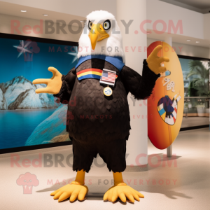 Sort Bald Eagle maskot...