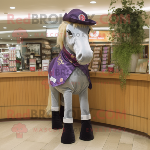 nan Horse mascot costume character dressed with a Jeggings and Lapel pins