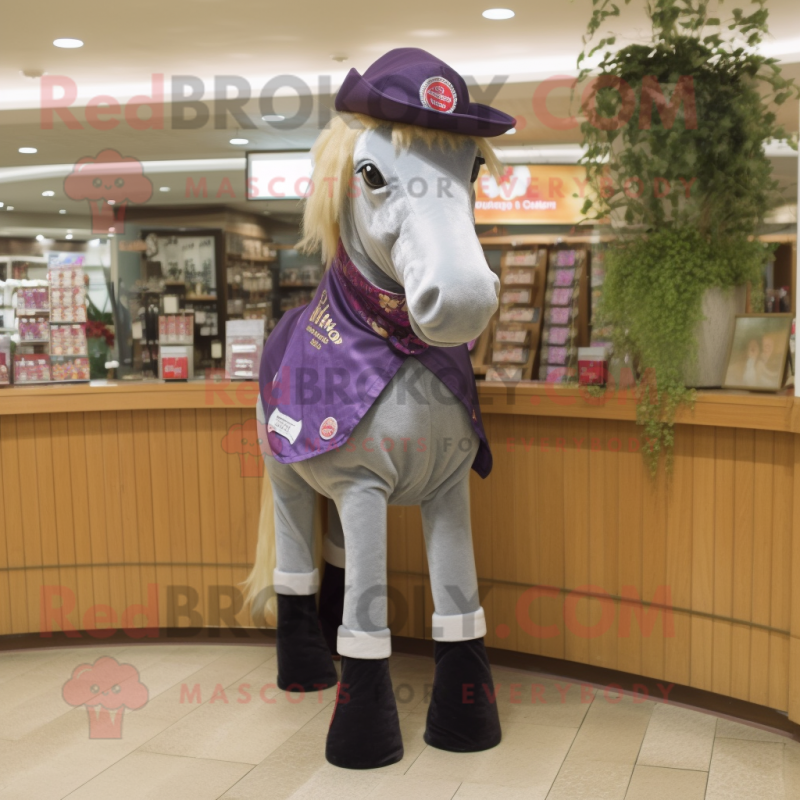 nan Horse mascot costume character dressed with a Jeggings and Lapel pins nan Horse mascot costume character dressed with a Jeggings and Lapel pins