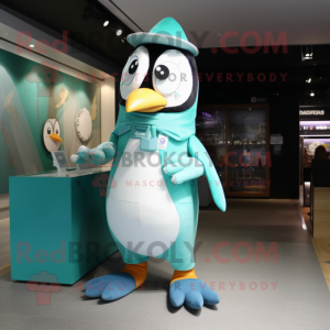 Turquoise pinguïn mascotte...