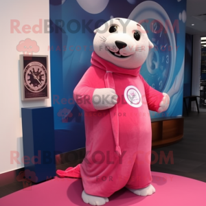 Pink Seal maskot kostym...